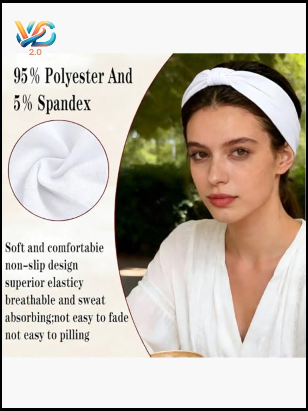 Wide Thick Knotted Headband Non Slip Stretchy Sweatband for Workout Running Yoga - Picture 4 of 6